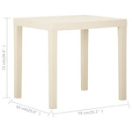 HKH Mesa de Jardim 79x65x72 Cm Plástico - Branco