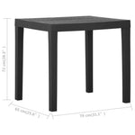 HKH Mesa de Jardim 79x65x72 Cm Plástico - Cinzento