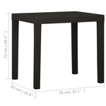 HKH Mesa de Jardim 79x65x72 Cm Plástico - Antracite