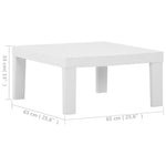 HKH Mesa Lounge de Jardim Plástico - Branco
