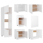 HKH Conjunto 7 Peças Armários de Cozinha Lyon - Branco