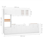 HKH Conjunto 7 Peças Armários de Cozinha Lyon - Branco