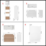 HKH Conjunto 7 Peças Armários de Cozinha Lyon - Branco