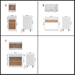 HKH Conjunto 7 Peças Armários de Cozinha Lyon - Branco