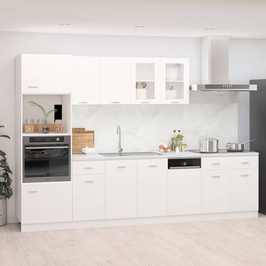 HKH Conjunto 7 Peças Armários de Cozinha Lyon - Branco