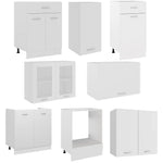 HKH Juego de Armarios de Cocina de 8 Piezas Lyon - Blanco