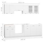 HKH Juego de Armarios de Cocina de 8 Piezas Lyon - Blanco
