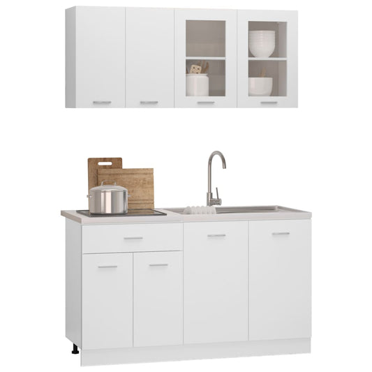 HKH Conjunto 4 Peças Armários de Cozinha Lyon - Branco