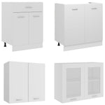 HKH Conjunto 4 Peças Armários de Cozinha Lyon - Branco