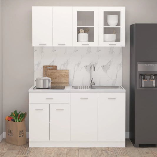 HKH Conjunto 4 Peças Armários de Cozinha Lyon - Branco