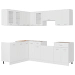 HKH Conjunto 11 Peças Armários de Cozinha Lyon - Branco