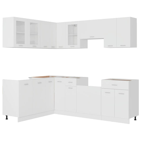 HKH Conjunto 11 Peças Armários de Cozinha Lyon - Branco