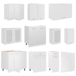 HKH Conjunto 11 Peças Armários de Cozinha Lyon - Branco