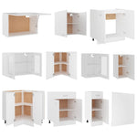 HKH Conjunto 11 Peças Armários de Cozinha Lyon - Branco