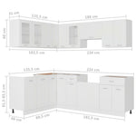 HKH Conjunto 11 Peças Armários de Cozinha Lyon - Branco
