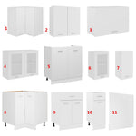 HKH Conjunto 11 Peças Armários de Cozinha Lyon - Branco