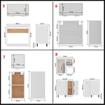 HKH Conjunto 11 Peças Armários de Cozinha Lyon - Branco