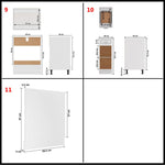 HKH Conjunto 11 Peças Armários de Cozinha Lyon - Branco