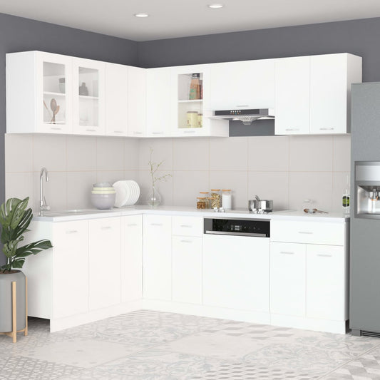 HKH Conjunto 11 Peças Armários de Cozinha Lyon - Branco