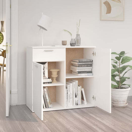 HKH Aparador em Madeira Processada com 2 Portas e 1 Gaveta 80 X 36 X 75 Cm - Branco