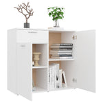 HKH Aparador de Madera Procesada con 2 Puertas y 1 Cajón 80 X 36 X 75 Cm - Blanco