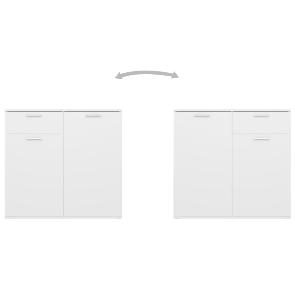 HKH Aparador de Madera Procesada con 2 Puertas y 1 Cajón 80 X 36 X 75 Cm - Blanco