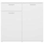 HKH Aparador de Madera Procesada con 2 Puertas y 1 Cajón 80 X 36 X 75 Cm - Blanco
