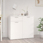 HKH Aparador de Madera Procesada con 2 Puertas y 1 Cajón 80 X 36 X 75 Cm - Blanco