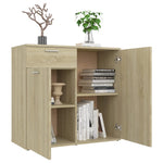 HKH Aparador de Madera Procesada con 2 Puertas y 1 Cajón 80 X 36 X 75 Cm - Roble Sonoma