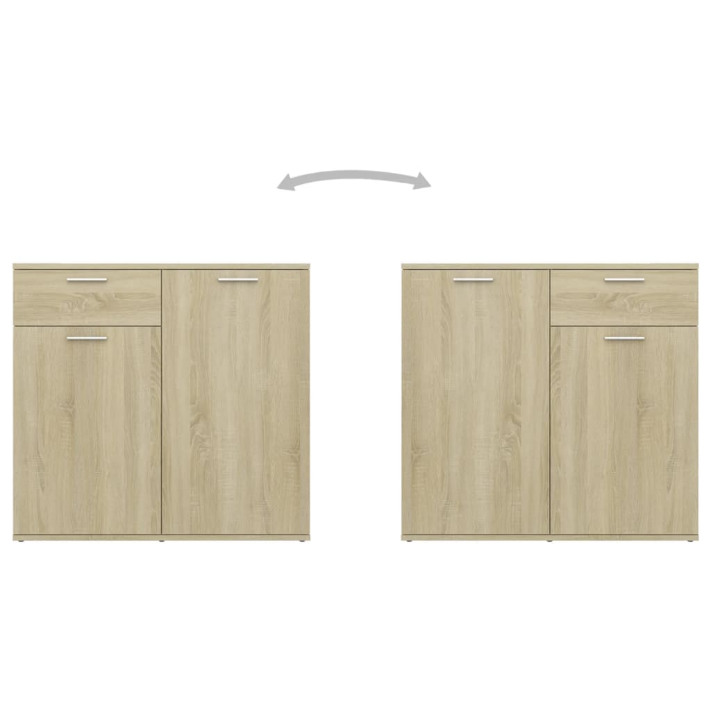 HKH Aparador de Madera Procesada con 2 Puertas y 1 Cajón 80 X 36 X 75 Cm - Roble Sonoma