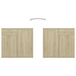 HKH Aparador de Madera Procesada con 2 Puertas y 1 Cajón 80 X 36 X 75 Cm - Roble Sonoma