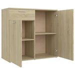 HKH Aparador de Madera Procesada con 2 Puertas y 1 Cajón 80 X 36 X 75 Cm - Roble Sonoma