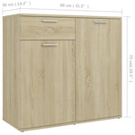 HKH Aparador de Madera Procesada con 2 Puertas y 1 Cajón 80 X 36 X 75 Cm - Roble Sonoma