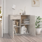 HKH Aparador de Madera Contrachapada con 2 Puertas y 1 Cajón 80 X 36 X 75 Cm - Gris Cemento