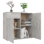 HKH Aparador de Madera Contrachapada con 2 Puertas y 1 Cajón 80 X 36 X 75 Cm - Gris Cemento