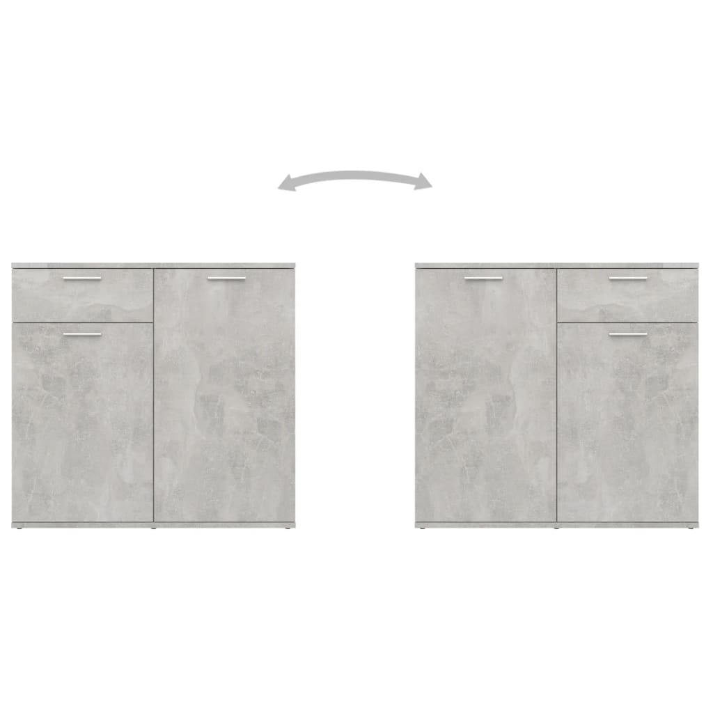 HKH Aparador de Madera Contrachapada con 2 Puertas y 1 Cajón 80 X 36 X 75 Cm - Gris Cemento