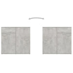 HKH Aparador de Madera Contrachapada con 2 Puertas y 1 Cajón 80 X 36 X 75 Cm - Gris Cemento