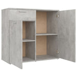 HKH Aparador de Madera Contrachapada con 2 Puertas y 1 Cajón 80 X 36 X 75 Cm - Gris Cemento