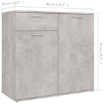 HKH Aparador de Madera Contrachapada con 2 Puertas y 1 Cajón 80 X 36 X 75 Cm - Gris Cemento