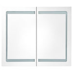 HKH Armario con Espejo LED Brillante para Baño - 80x12x68 cm - Negro