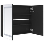 HKH Armario con Espejo LED Brillante para Baño - 80x12x68 cm - Negro