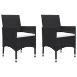 HKH 3 Pcs Conjunto de Jantar para Jardim - Preto