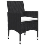 HKH 3 Pcs Conjunto de Jantar para Jardim - Preto