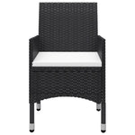HKH 3 Pcs Conjunto de Jantar para Jardim - Preto