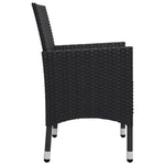 HKH 3 Pcs Conjunto de Jantar para Jardim - Preto