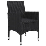 HKH 3 Pcs Conjunto de Jantar para Jardim - Preto
