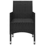 HKH 3 Pcs Conjunto de Jantar para Jardim - Preto