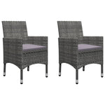 HKH 3 Pcs Conjunto de Jantar para Jardim - Cinzento