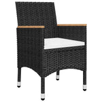 HKH 5 Pcs Conjunto de Jantar para Jardim - Preto