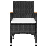 HKH 5 Pcs Conjunto de Jantar para Jardim - Preto